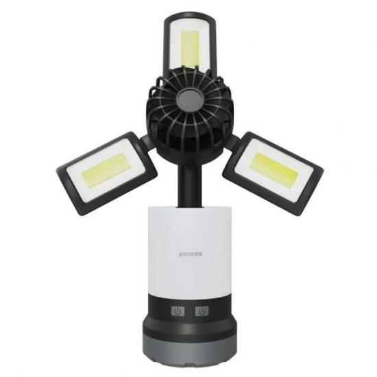 Porodo 3 in 1 Ambient Light-Lamp- Cooling Fan With 4 Light Modes - Black